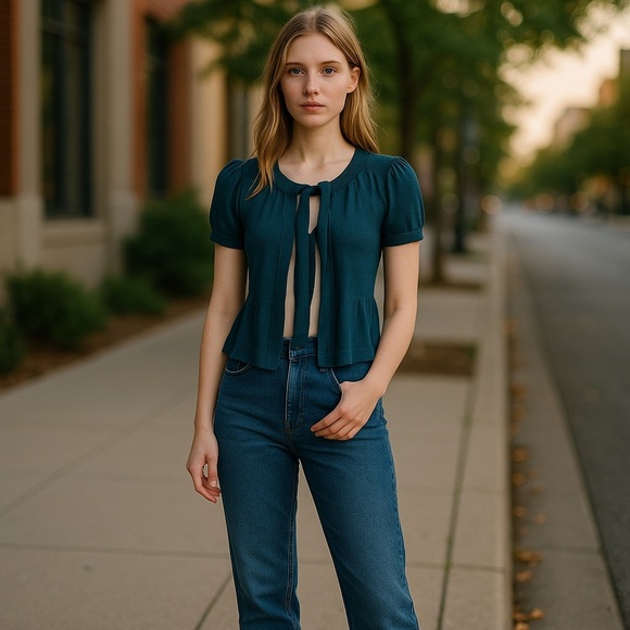Banana Republic Sweaters - Banana Republic Blue Wool Cardigan Sweater
